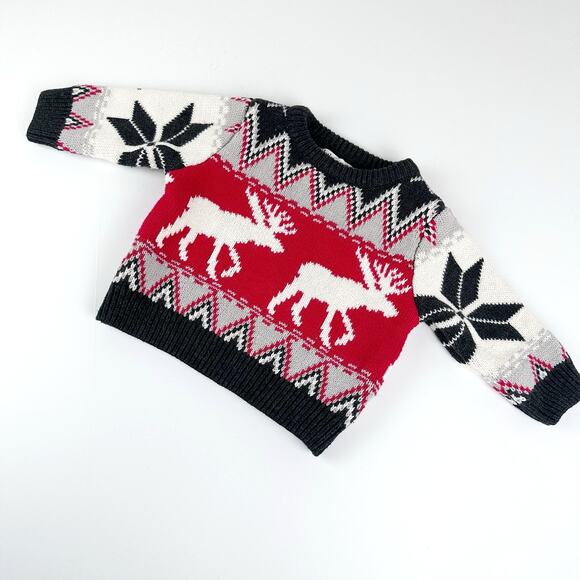 Hatley Fair Isle Knit Sweater Arctic Holiday Moose Infant Size‎ 3-6 months - Picture 1 of 5